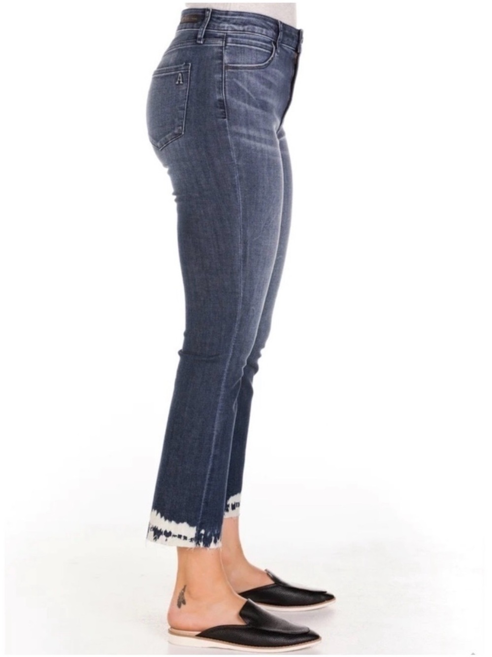 Articles of Society London High Rise Jeans | Dark Wash Tie Dye Hem | Size 25 NWT - Picture 10 of 10